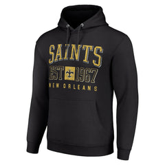 New Orleans Saints Starter Unisex Throwback Logo Pullover Hoodie Black | NFL