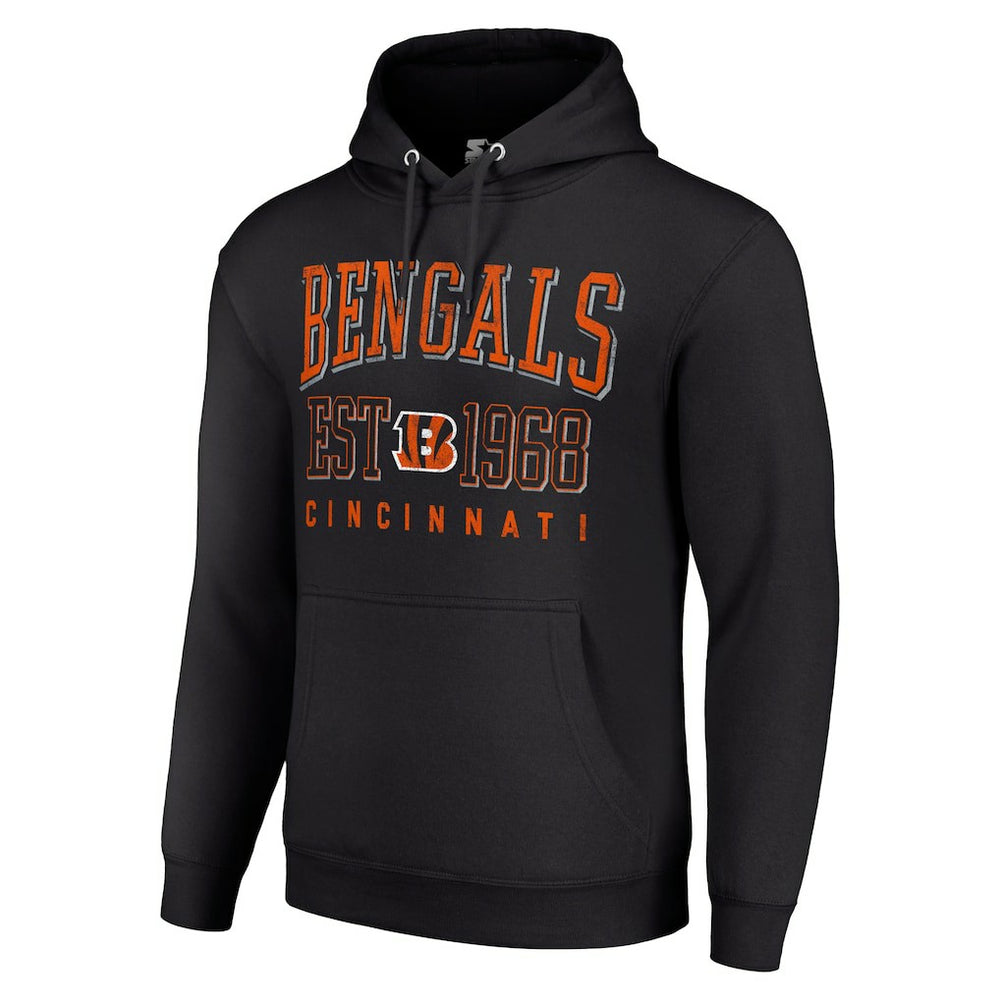 Cincinnati Bengals Starter Unisex Throwback Logo Pullover Hoodie Black | NFL