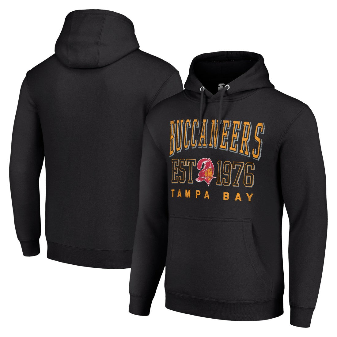 Tampa Bay Buccaneers Starter Unisex Throwback Logo Pullover Hoodie Black | NFL
