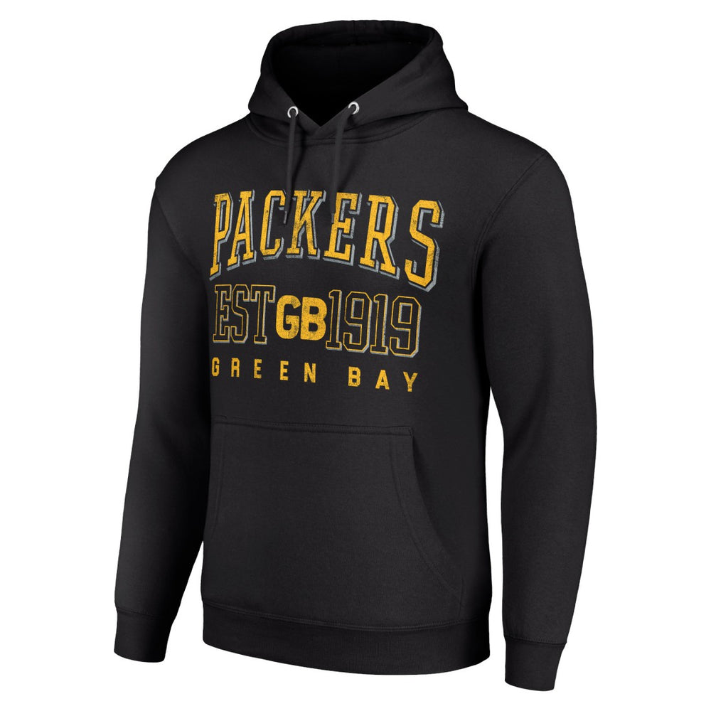 Green Bay Packers Starter Unisex Throwback Logo Pullover Hoodie Black | NFL