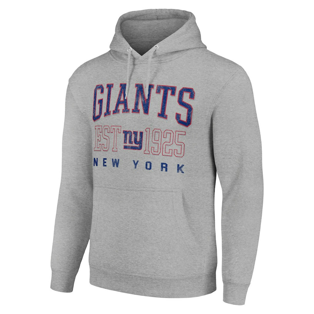 New York Giants Starter Unisex Throwback Logo Pullover Hoodie Heather Gray | NFL