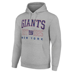 New York Giants Starter Unisex Throwback Logo Pullover Hoodie Heather Gray | NFL