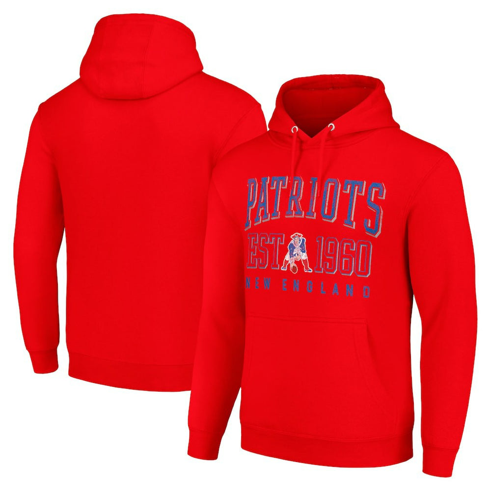 New England Patriots Starter Unisex Throwback Logo Pullover Hoodie Red | NFL