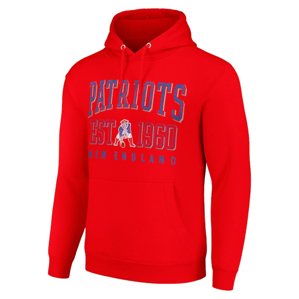 New England Patriots Starter Unisex Throwback Logo Pullover Hoodie Red | NFL