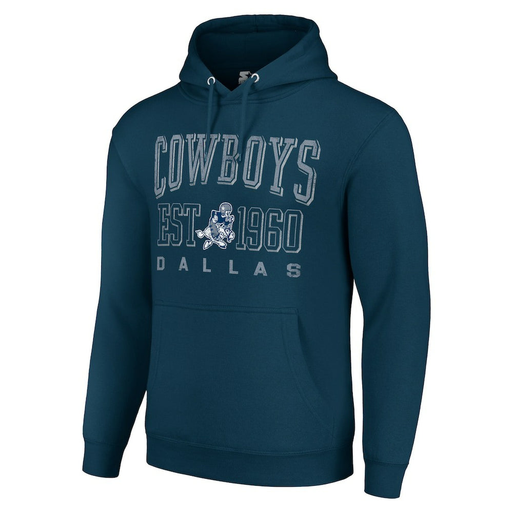 Dallas Cowboys Starter Unisex Throwback Logo Pullover Hoodie Navy | NFL