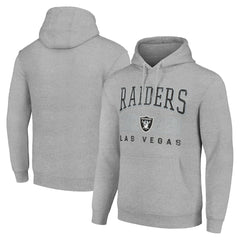 Las Vegas Raiders Starter Unisex Throwback Logo Pullover Hoodie Heather Gray | NFL
