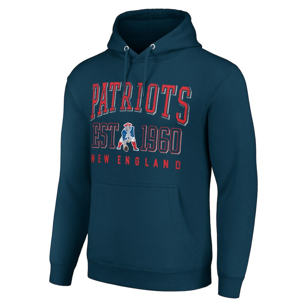 New England Patriots Starter Unisex Throwback Logo Pullover Hoodie Navy | NFL