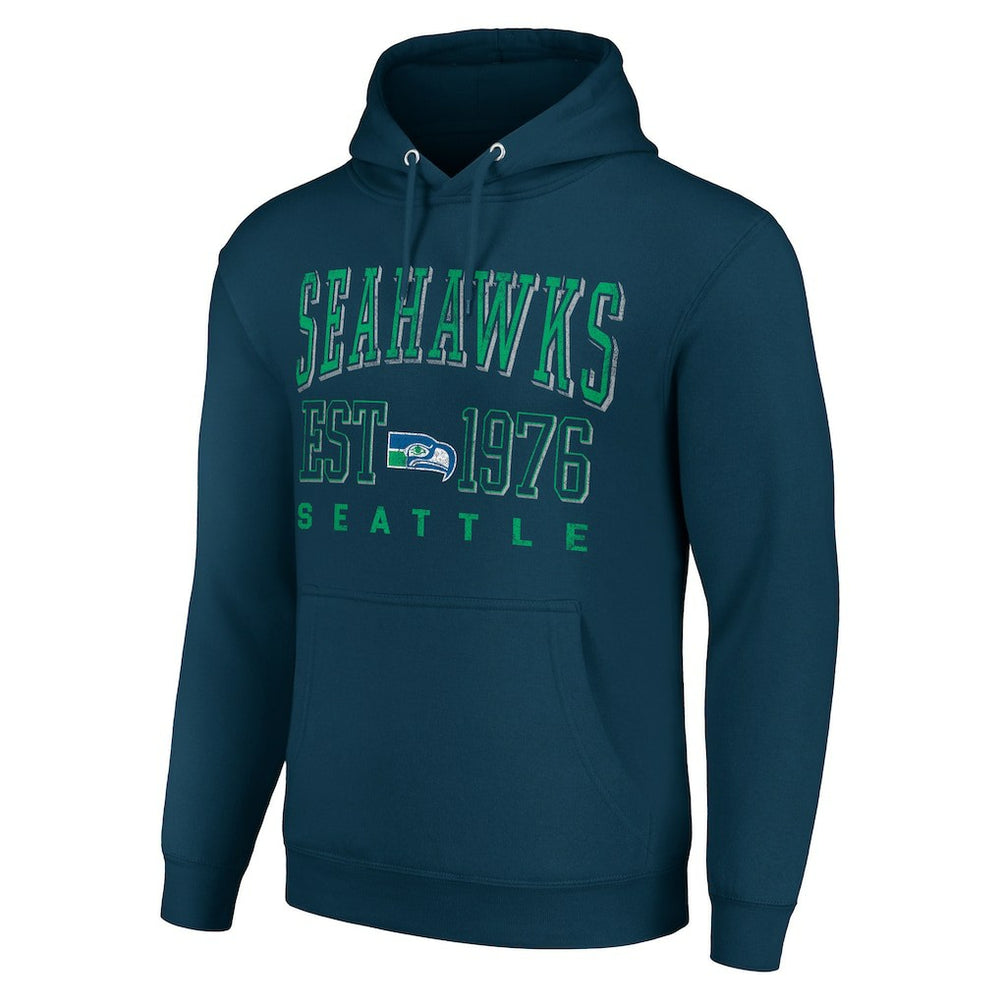 Seattle Seahawks Starter Unisex Throwback Logo Pullover Hoodie College Navy | NFL