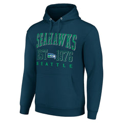 Seattle Seahawks Starter Unisex Throwback Logo Pullover Hoodie College Navy | NFL