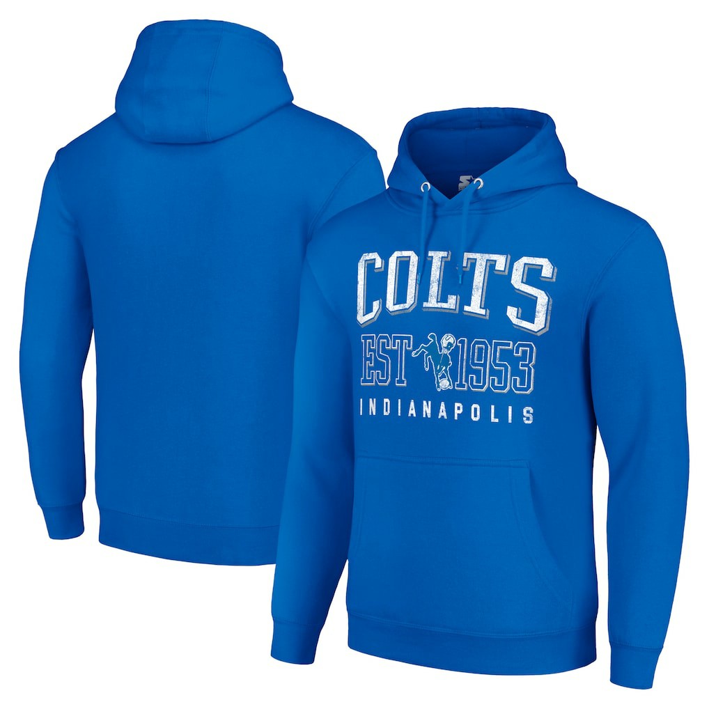 Indianapolis Colts Starter Unisex Throwback Logo Pullover Hoodie Royal | NFL