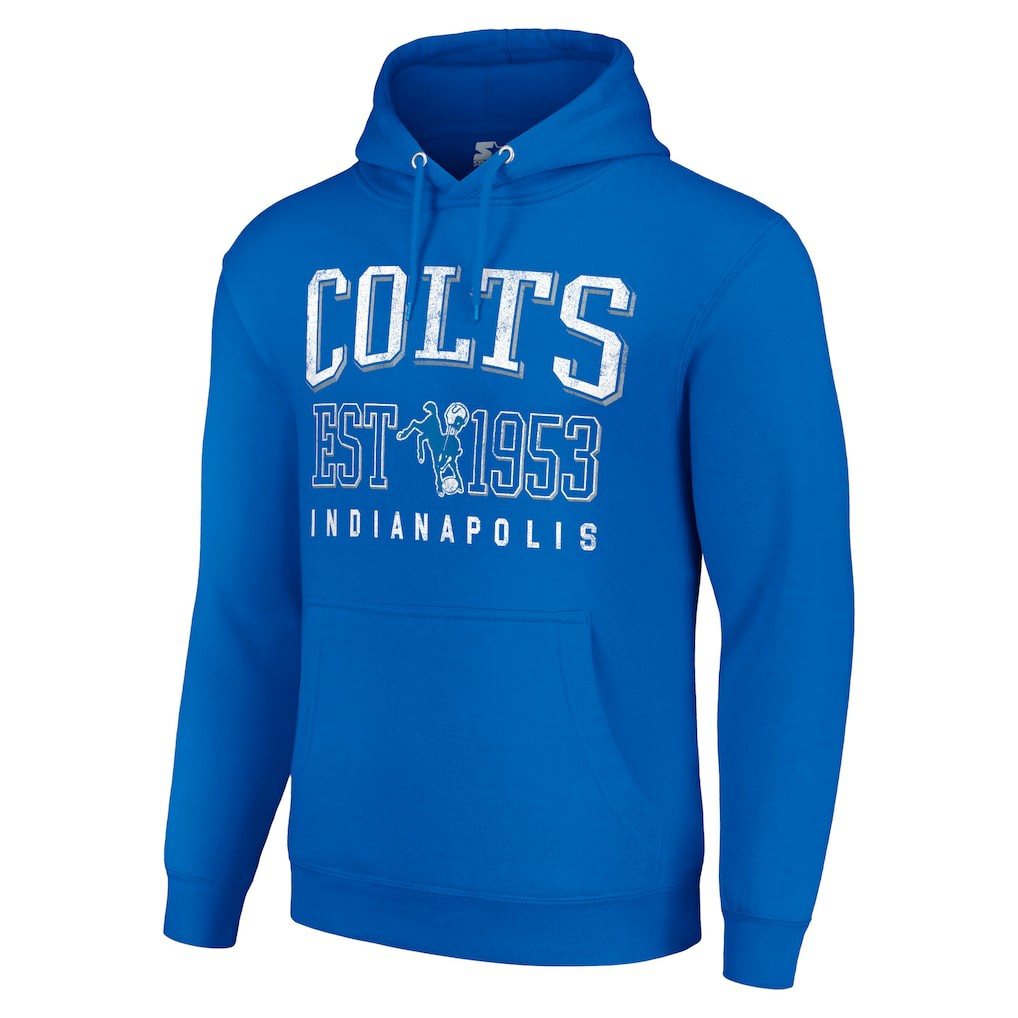 Indianapolis Colts Starter Unisex Throwback Logo Pullover Hoodie Royal | NFL