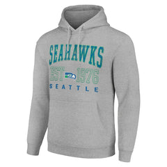 Seattle Seahawks Starter Unisex Throwback Logo Pullover Hoodie Heather Gray | NFL
