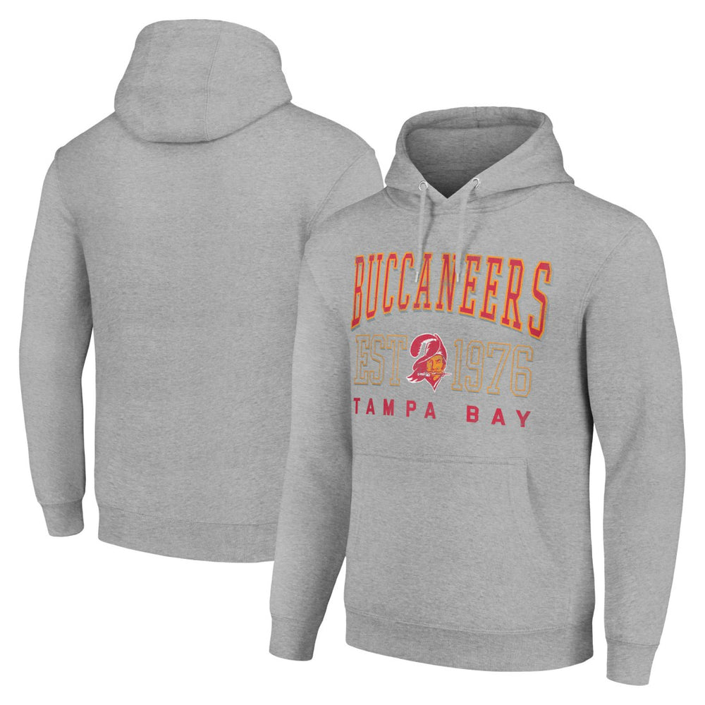 Tampa Bay Buccaneers Starter Unisex Throwback Logo Pullover Hoodie Heather Gray | NFL