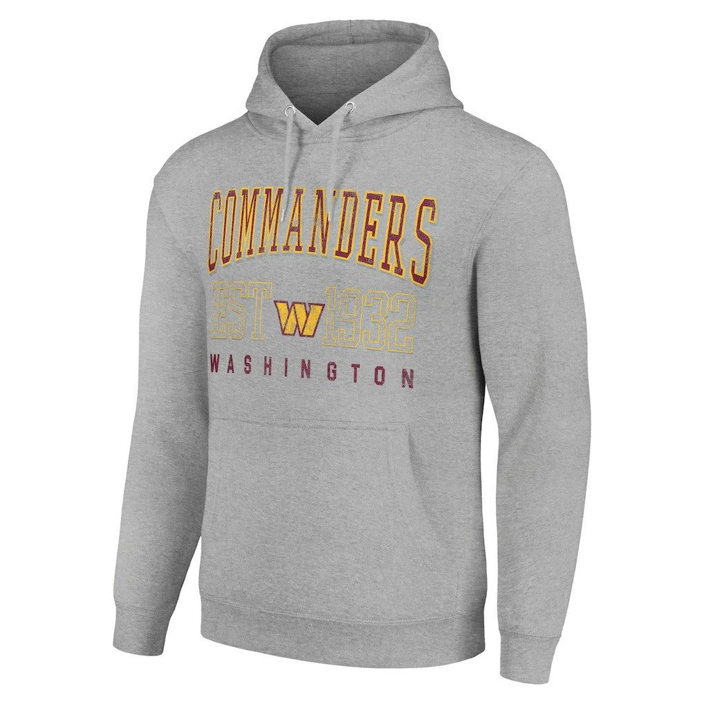 Washington Commanders Starter Unisex Throwback Logo Pullover Hoodie Heather Gray | NFL