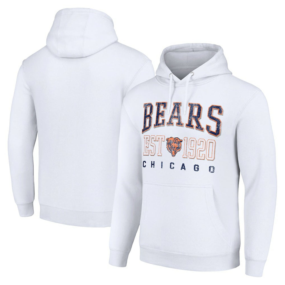 Chicago Bears Starter Unisex Throwback Logo Pullover Hoodie White | NFL