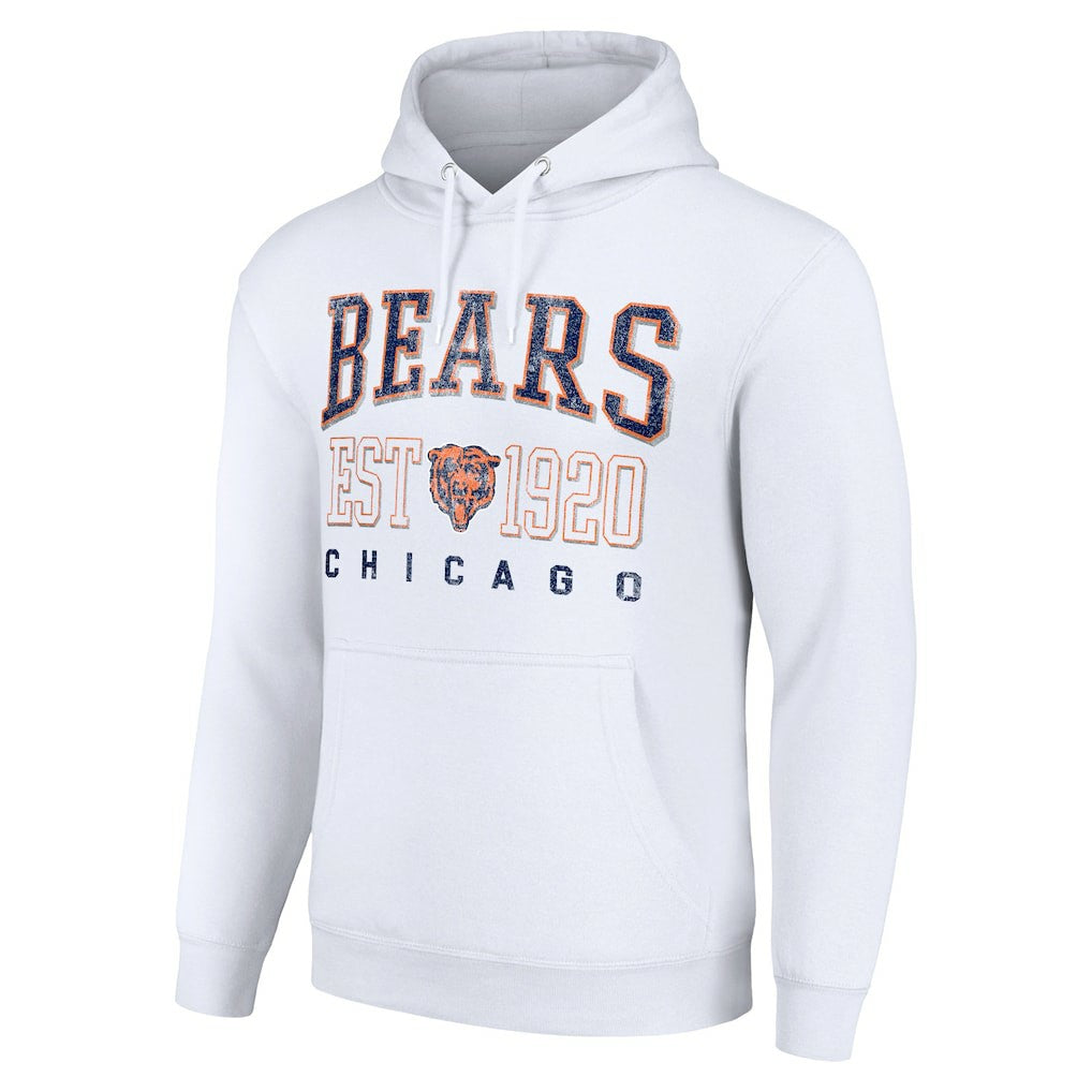 Chicago Bears Starter Unisex Throwback Logo Pullover Hoodie White | NFL
