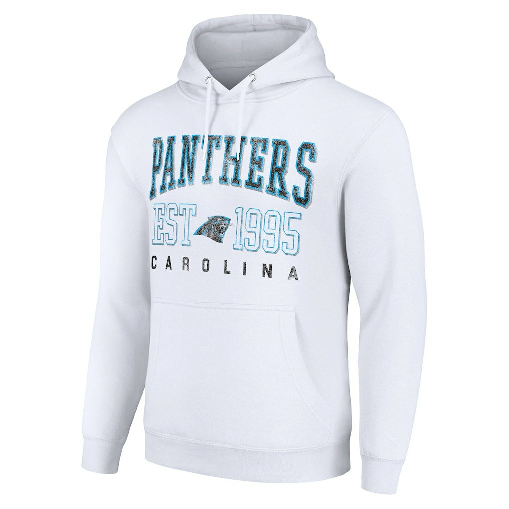 Carolina Panthers Starter Unisex Throwback Logo Pullover Hoodie White | NFL
