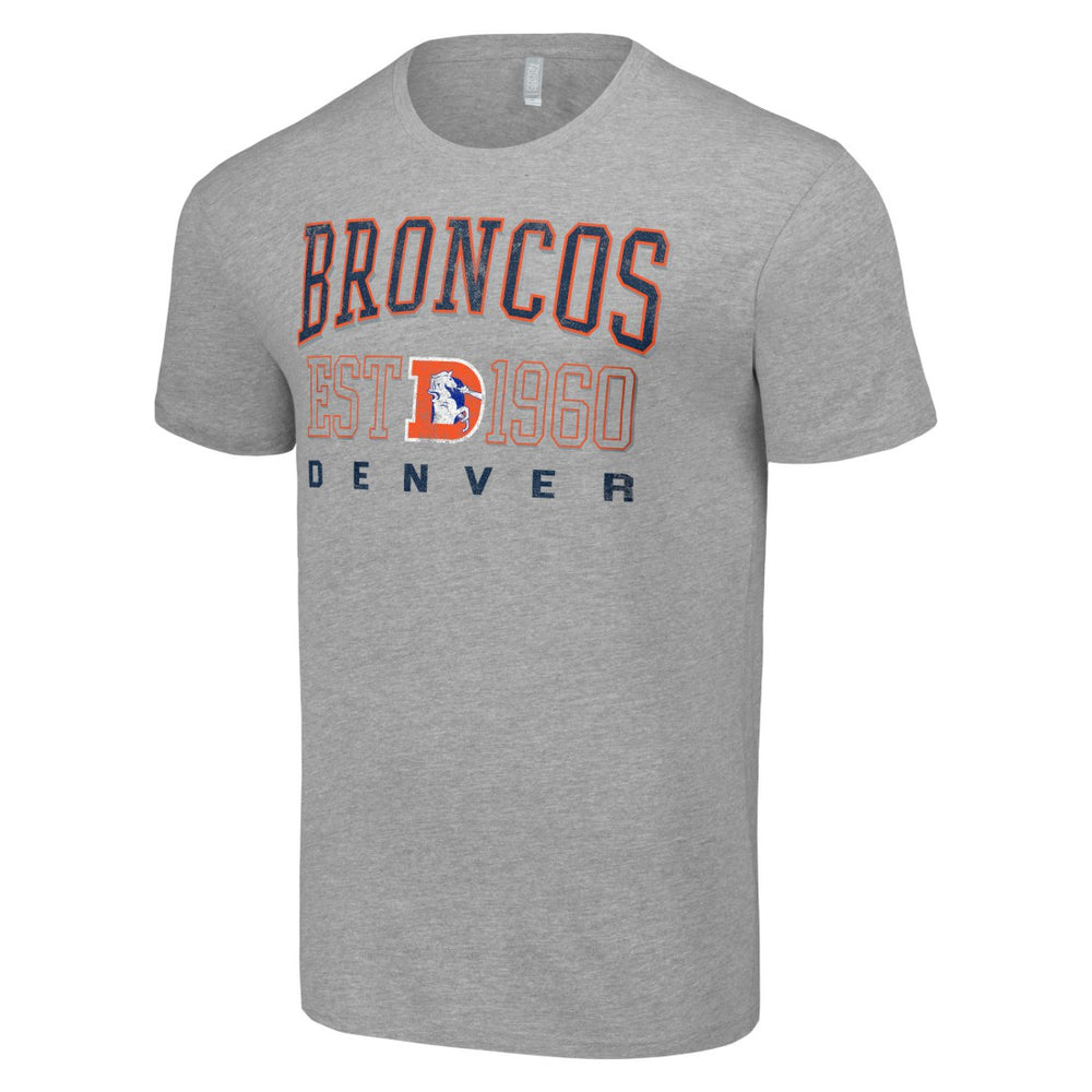 Denver Broncos Starter Throwback Logo T-Shirt Heather Gray | NFL