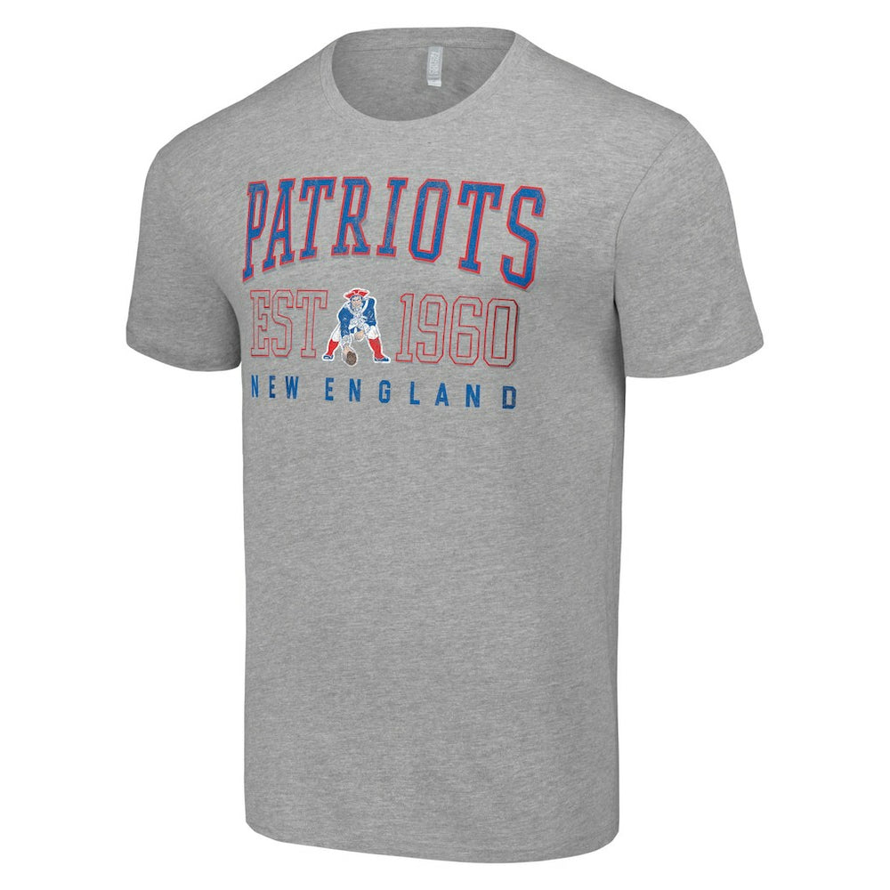 New England Patriots Starter Throwback Logo T-Shirt Heather Gray | NFL