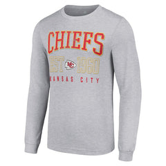 Kansas City Chiefs Starter Throwback Logo Long Sleeve T-Shirt Heather Gray | NFL