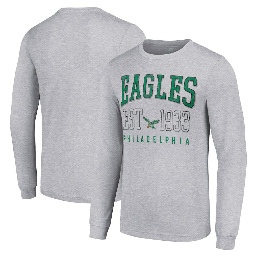 Philadelphia Eagles Starter Throwback Logo Long Sleeve T-Shirt Heather Gray | NFL