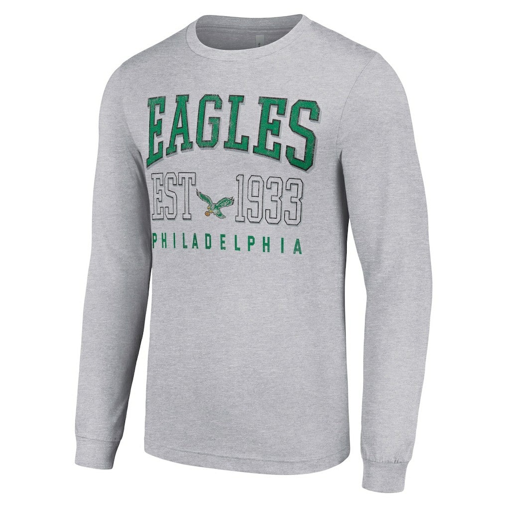 Philadelphia Eagles Starter Throwback Logo Long Sleeve T-Shirt Heather Gray | NFL