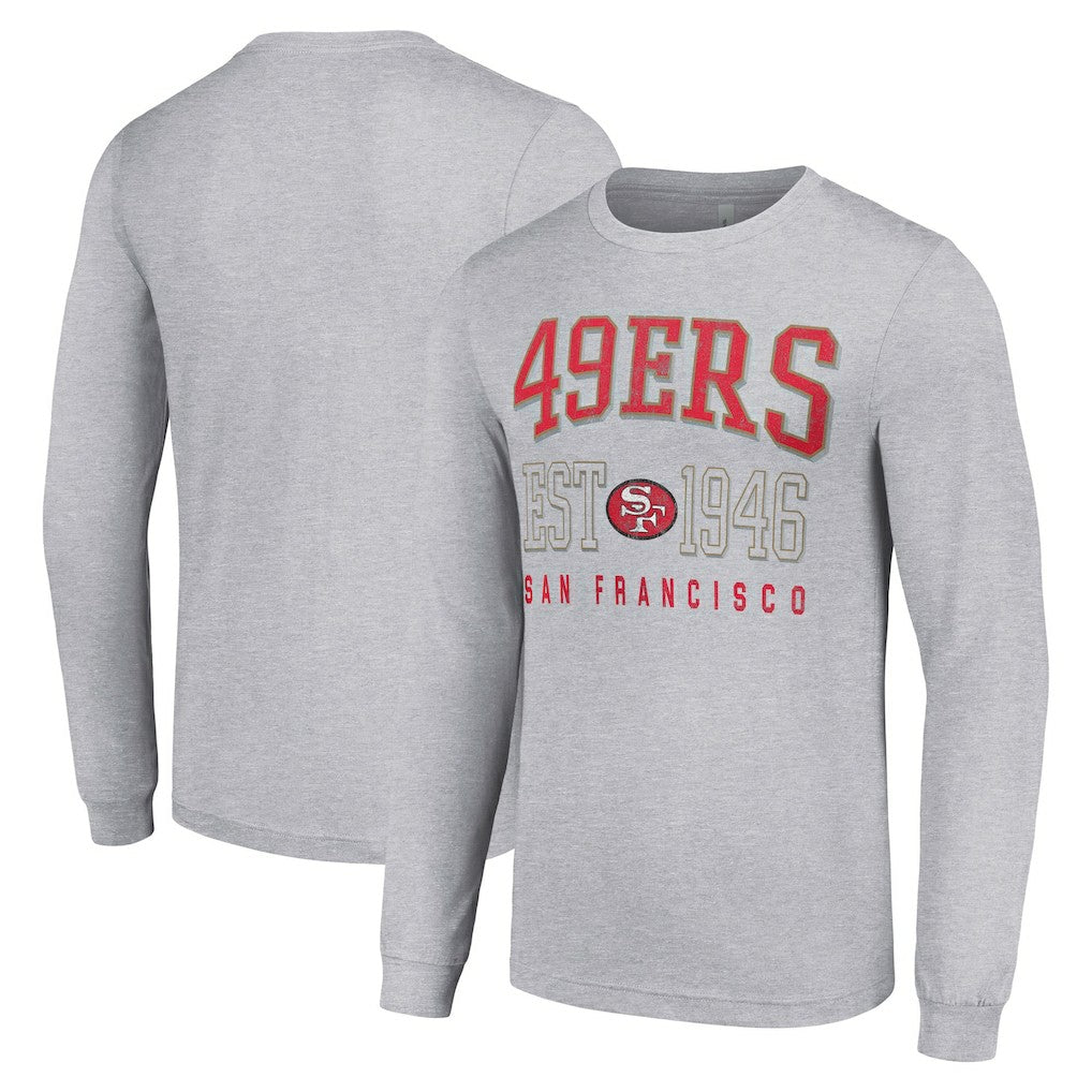 San Francisco 49ers Starter Throwback Logo Long Sleeve T-Shirt Heather Gray | NFL