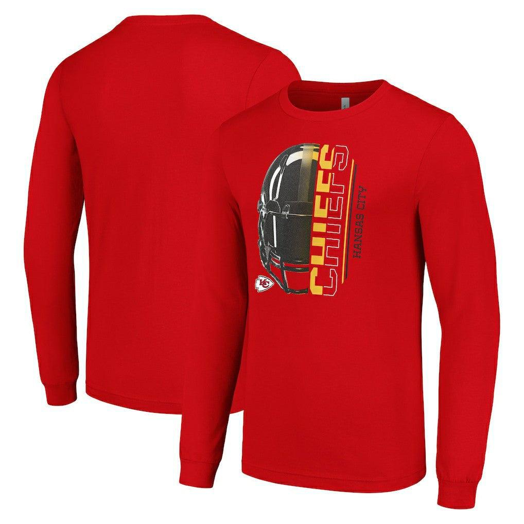Kansas City Chiefs Starter Half Helmet Logo Long Sleeve T-Shirt Red | NFL
