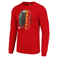 Kansas City Chiefs Starter Half Helmet Logo Long Sleeve T-Shirt Red | NFL