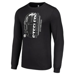 Pittsburgh Steelers Starter Half Helmet Logo Long Sleeve T-Shirt Black | NFL
