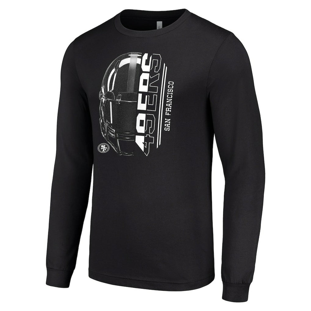 San Francisco 49ers Starter Half Helmet Logo Long Sleeve T-Shirt Black | NFL