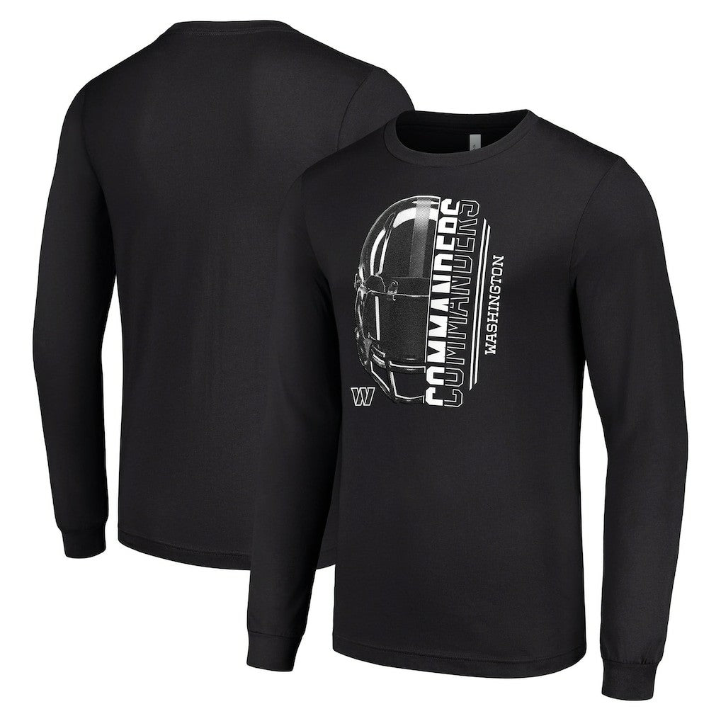 Washington Commanders Starter Half Helmet Logo Long Sleeve T-Shirt Black | NFL