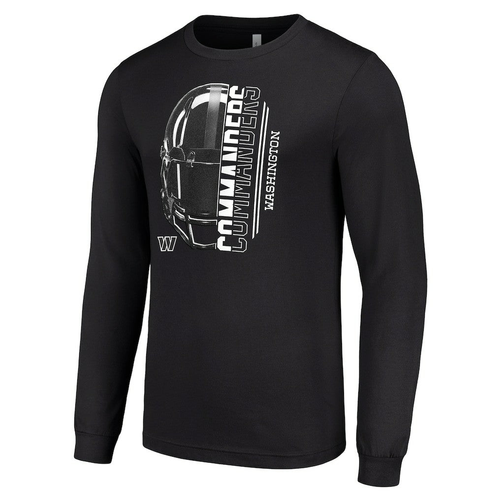 Washington Commanders Starter Half Helmet Logo Long Sleeve T-Shirt Black | NFL