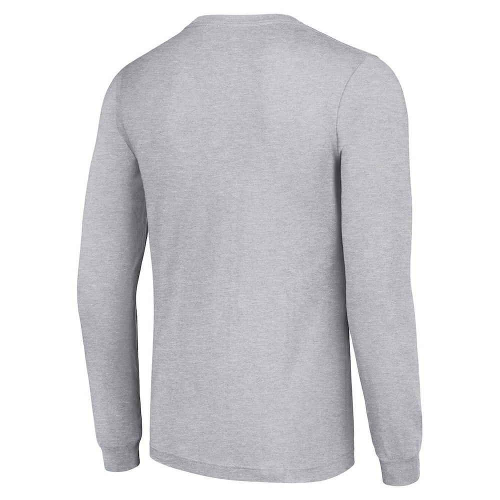 Pittsburgh Steelers Starter Half Helmet Logo Long Sleeve Heathered T-Shirt Heather Gray | NFL