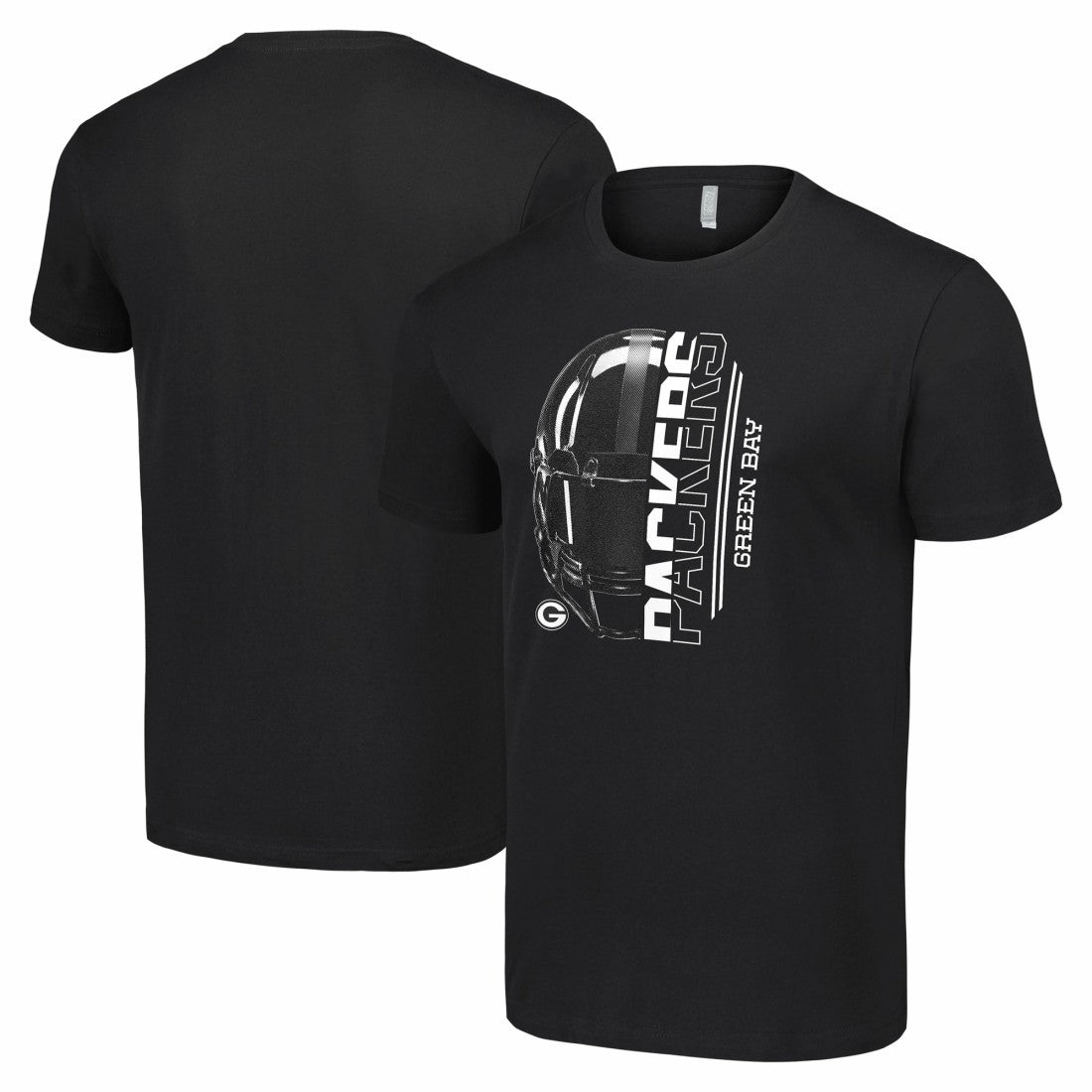 Green Bay Packers Starter Half Helmet Logo T-Shirt Black | NFL