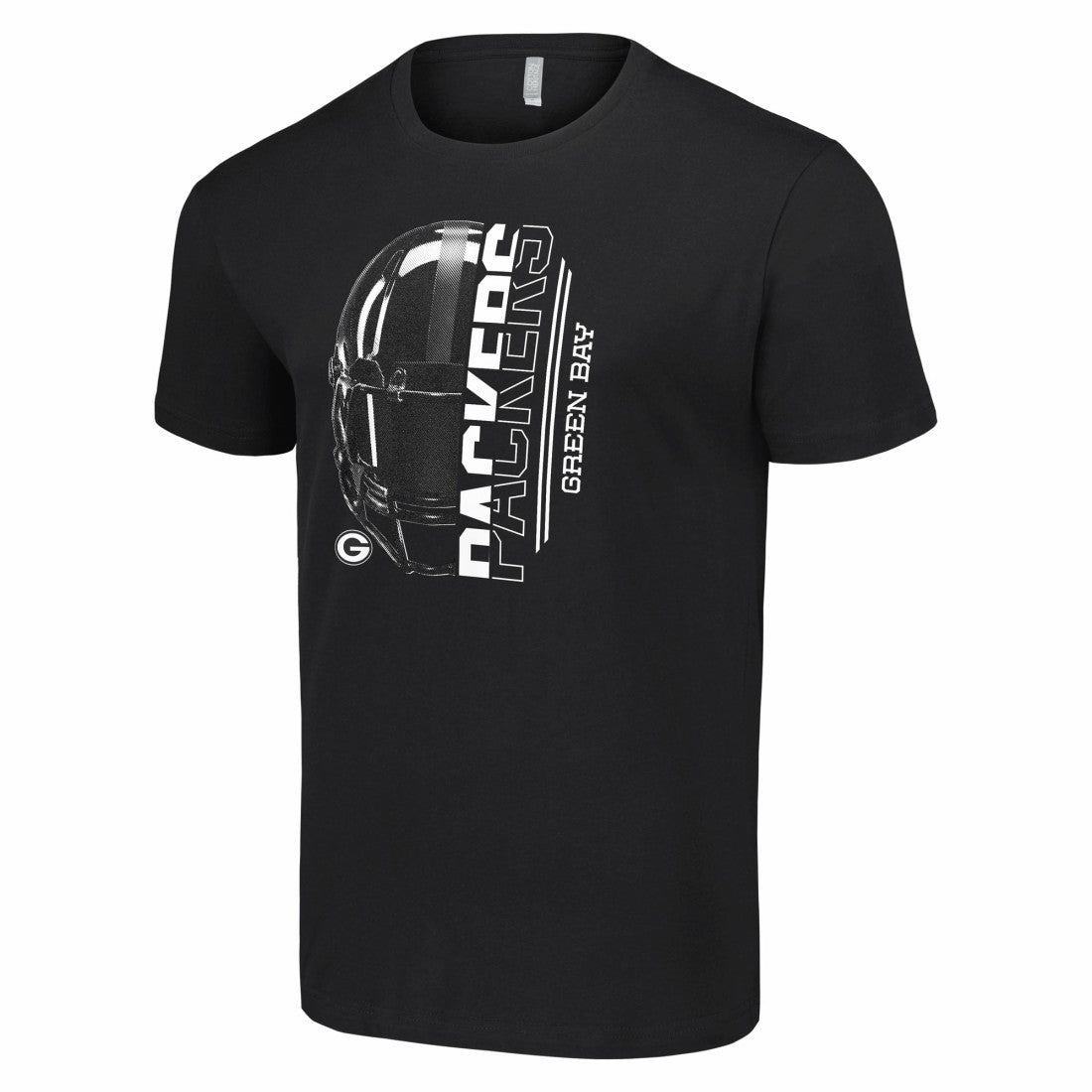 Green Bay Packers Starter Half Helmet Logo T-Shirt Black | NFL