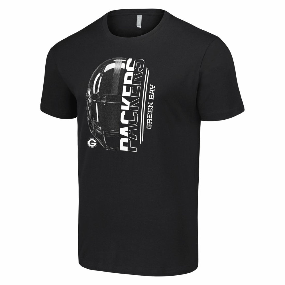 Green Bay Packers Starter Half Helmet Logo T-Shirt Black | NFL