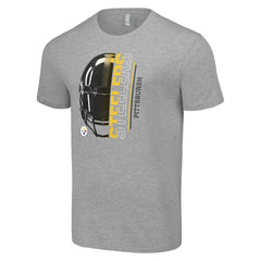 Pittsburgh Steelers Starter Half Helmet Logo T-Shirt Heather Gray | NFL