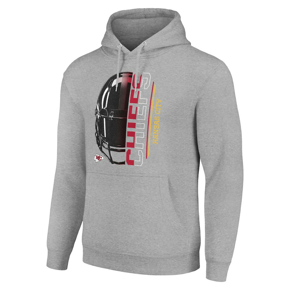 Kansas City Chiefs Starter Unisex Half Helmet Logo Pullover Hoodie Heather Gray | NFL