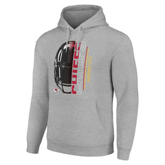 Kansas City Chiefs Starter Unisex Half Helmet Logo Pullover Hoodie Heather Gray | NFL