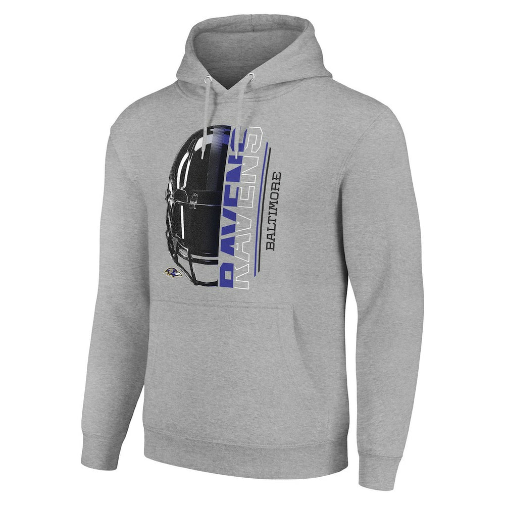 Baltimore Ravens Starter Unisex Half Helmet Logo Pullover Hoodie Heather Gray | NFL