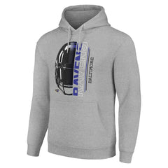 Baltimore Ravens Starter Unisex Half Helmet Logo Pullover Hoodie Heather Gray | NFL