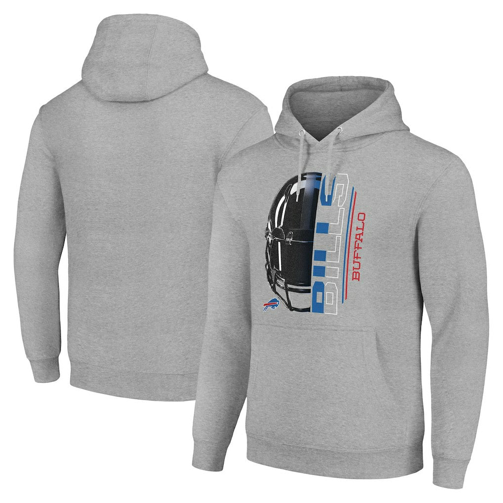 Buffalo Bills Starter Unisex Half Helmet Logo Pullover Hoodie Heather Gray | NFL
