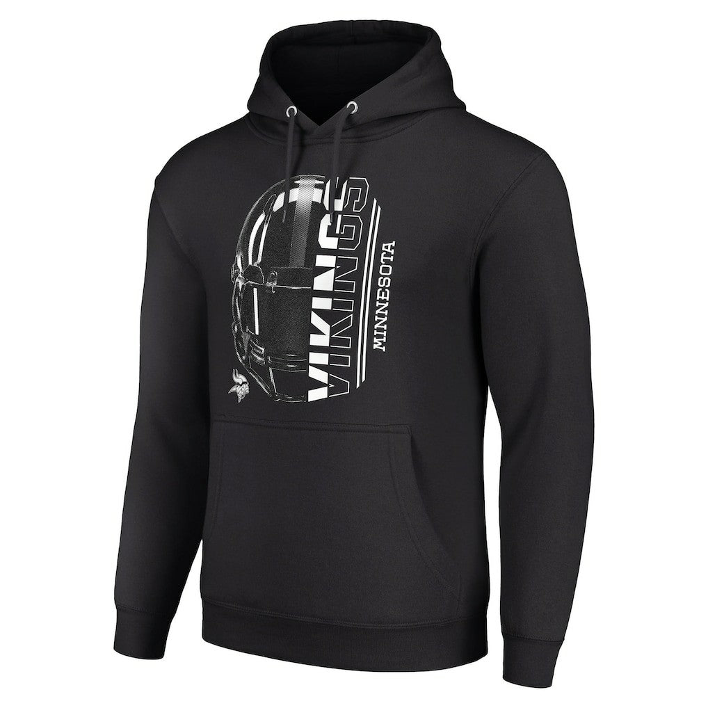Minnesota Vikings Starter Unisex Half Helmet Logo Pullover Hoodie Black | NFL