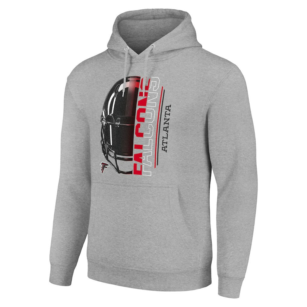 Atlanta Falcons Starter Unisex Half Helmet Logo Pullover Hoodie Heather Gray | NFL