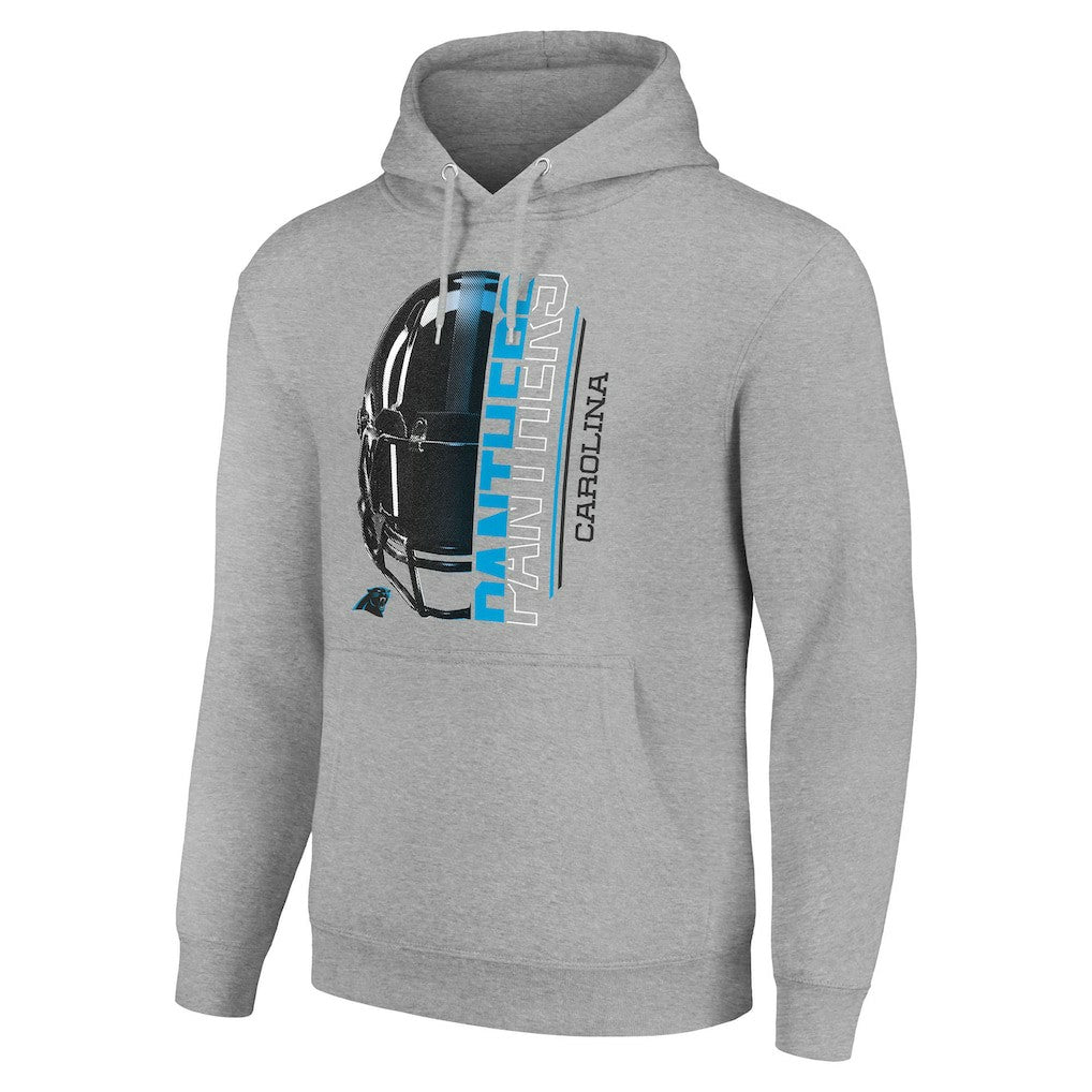 Carolina Panthers Starter Unisex Half Helmet Logo Pullover Hoodie Heather Gray | NFL