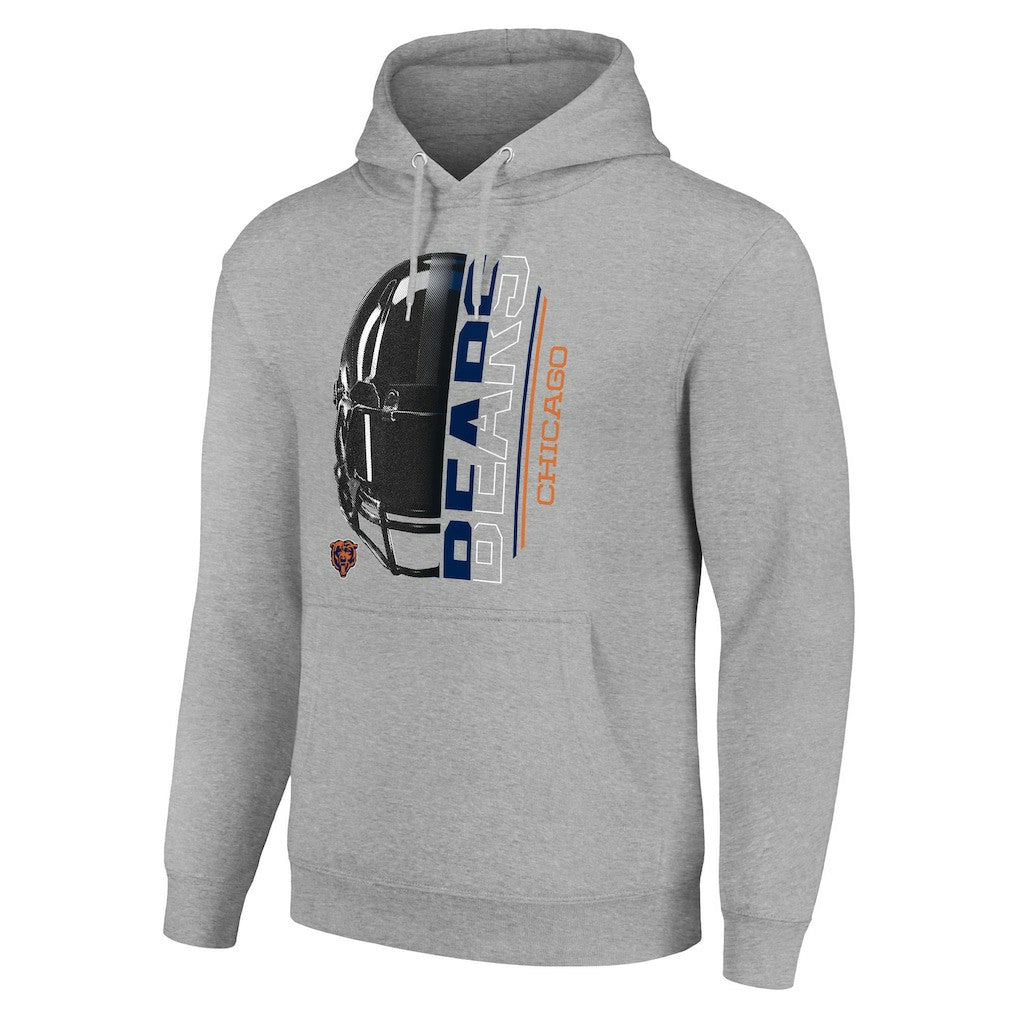 Chicago Bears Starter Unisex Half Helmet Logo Pullover Hoodie Heather Gray | NFL