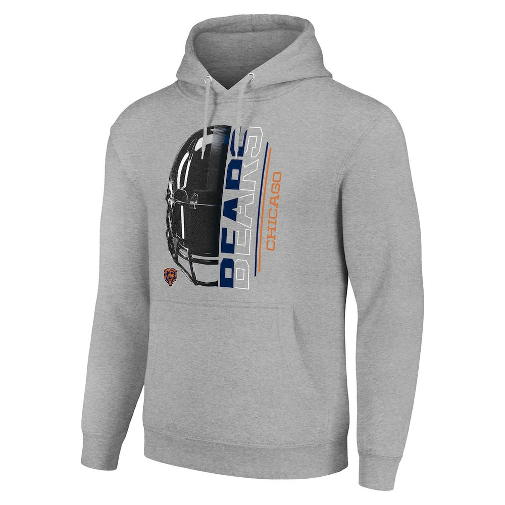 Chicago Bears Starter Unisex Half Helmet Logo Pullover Hoodie Heather Gray | NFL