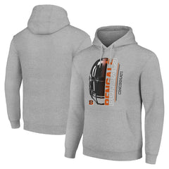 Cincinnati Bengals Starter Unisex Half Helmet Logo Pullover Hoodie Heather Gray | NFL