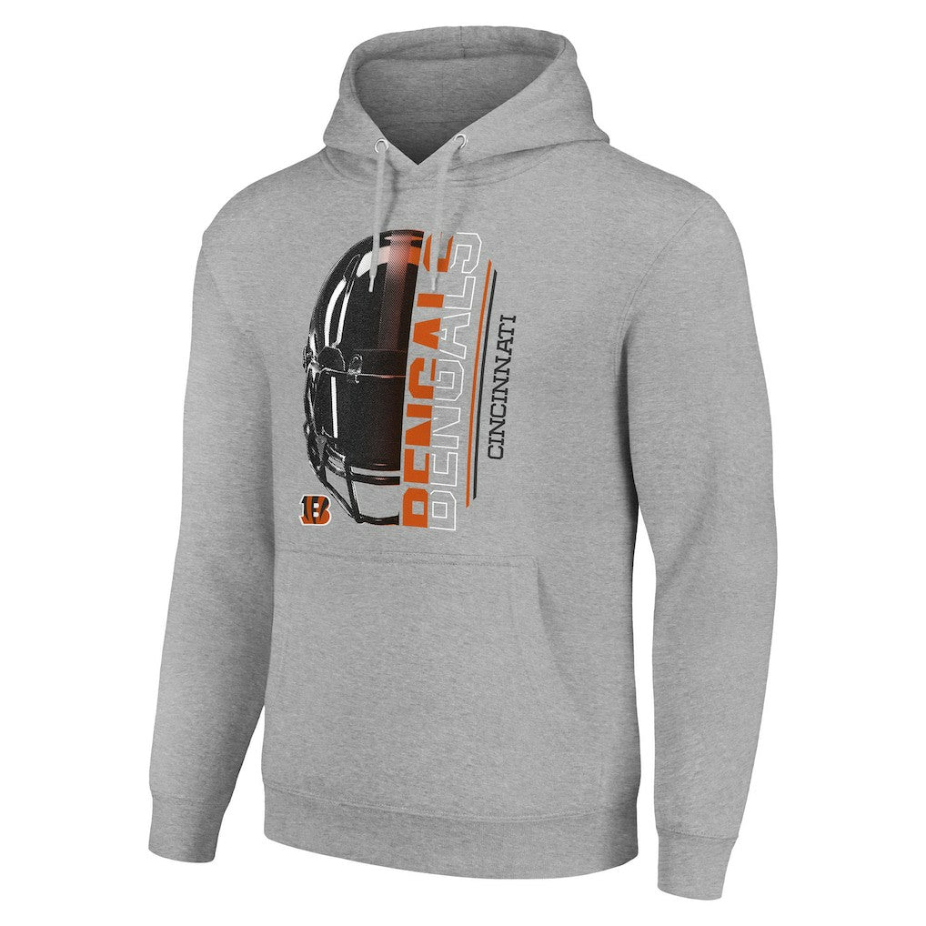Cincinnati Bengals Starter Unisex Half Helmet Logo Pullover Hoodie Heather Gray | NFL